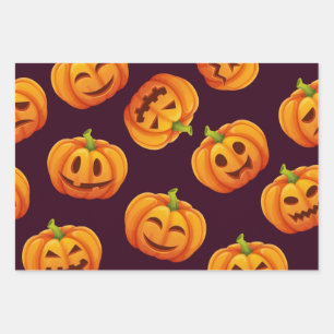 Feuille De Papier Cadeau motif citrouille