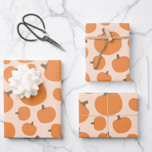 Feuille De Papier Cadeau Motif citrouille