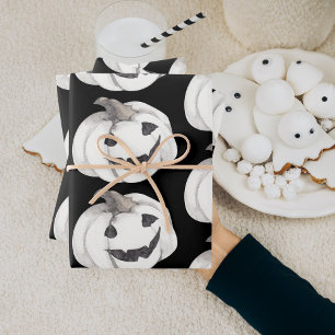 Feuille De Papier Cadeau Motif Citrouille éffrayant Bonne Halloween