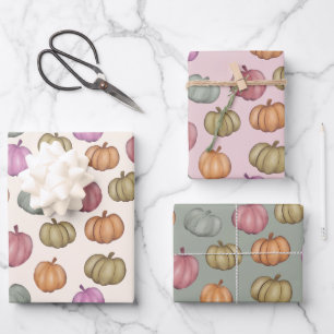 Feuille De Papier Cadeau Motif Citrouille Whimssical Fall Pastel
