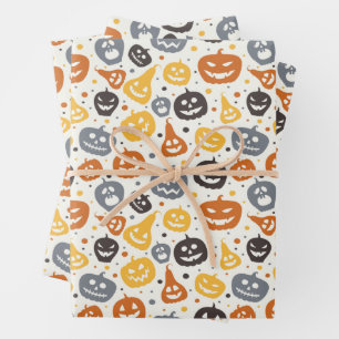Feuille De Papier Cadeau Motif coloré Jack-O'-Lantern