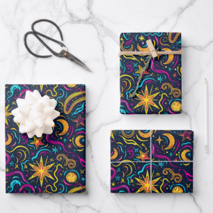 Feuille De Papier Cadeau motif cool de la fête Galaxy