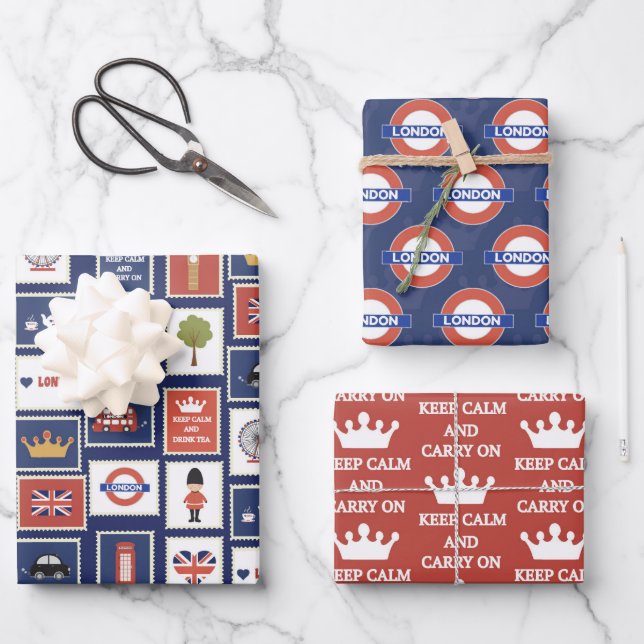 Feuille De Papier Cadeau motif cool de Londres (Recto)