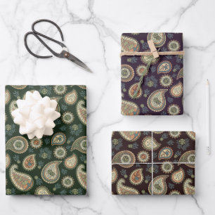 Feuille De Papier Cadeau Motif Cypress Paisley