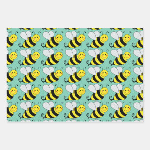 Feuille De Papier Cadeau Motif d'abeilles mignonne