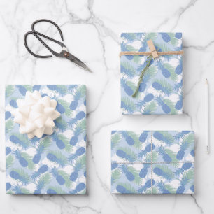 Feuille De Papier Cadeau Motif d'ananas pastel tropical