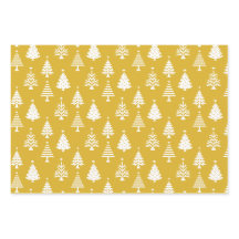 Motif d'arbre de Noël festif jaune et blanc