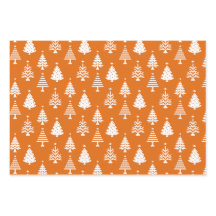 Motif d'arbre de Noël festif orange et blanc