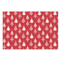Motif d'arbre de Noël rouge et blanc festif