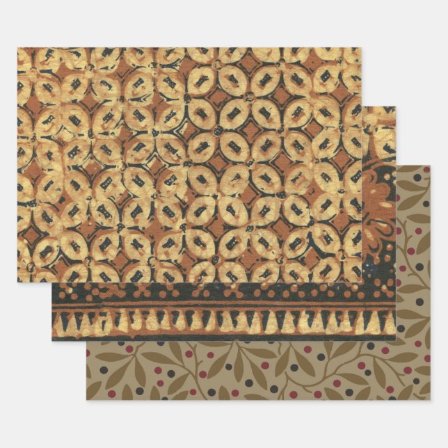 Feuille De Papier Cadeau Motif d'art Coffee Bean Batik (Lot)