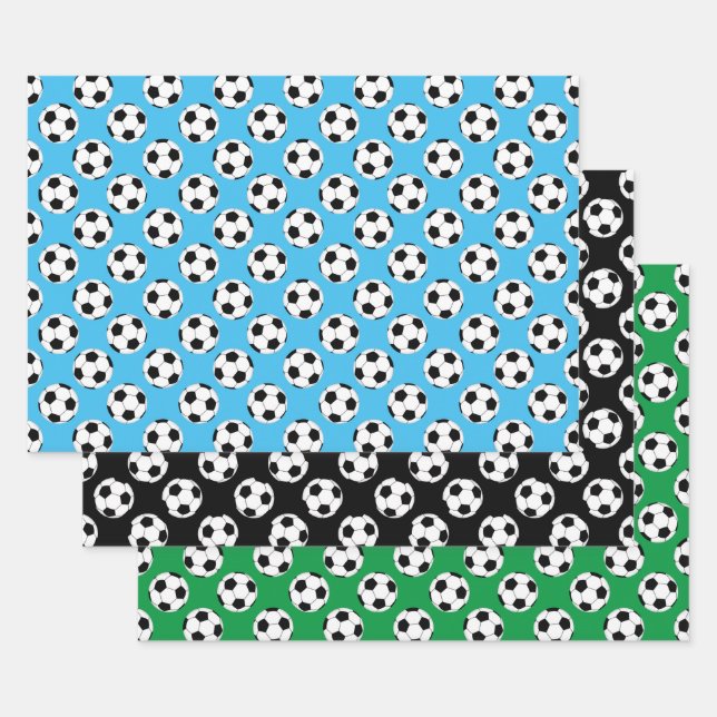 Feuille De Papier Cadeau Motif de balle de football (Lot)