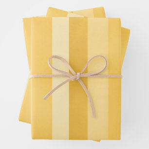 Feuille De Papier Cadeau Motif de bandes texturées jaunes