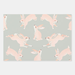 Feuille De Papier Cadeau Motif de Bunny mignon et joyeux