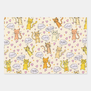 Feuille De Papier Cadeau Motif de chats