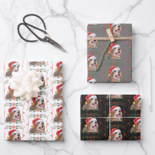 Feuille De Papier Cadeau Motif de chien de Noël beagle