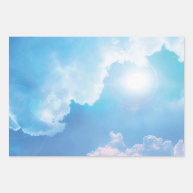Feuille De Papier Cadeau Motif de ciel et nuages fantastiques (Devant)