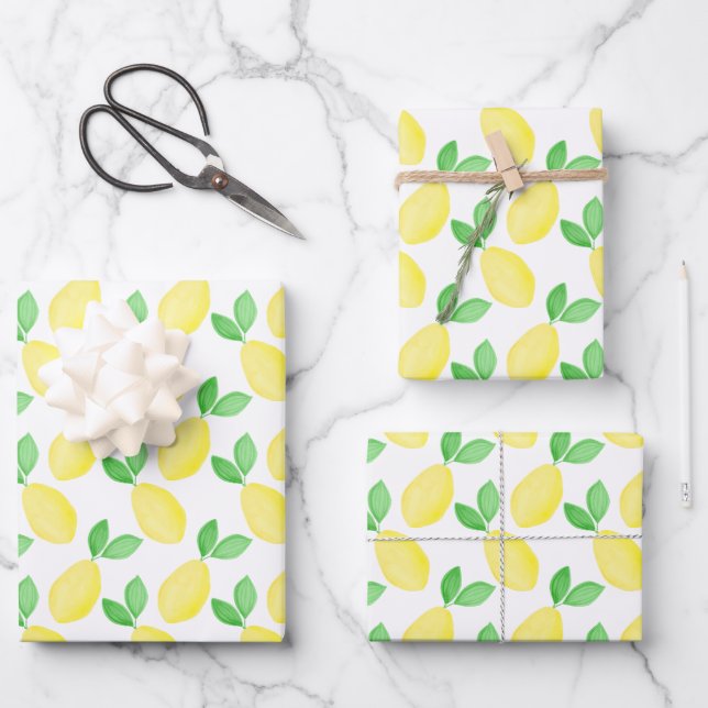 Feuille De Papier Cadeau Motif de citron vert (Recto)