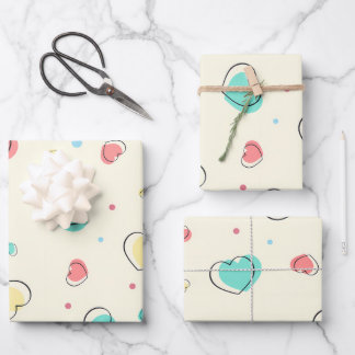 Feuille De Papier Cadeau Motif de coeur - Jolie conception d'amour