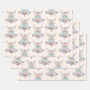 Feuille De Papier Cadeau Motif de couleurs pastel de fée d'ange magique