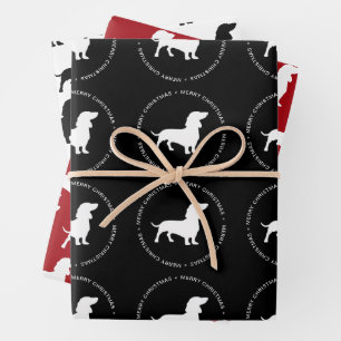 Feuille De Papier Cadeau Motif de Dachshund Joyeux Noël