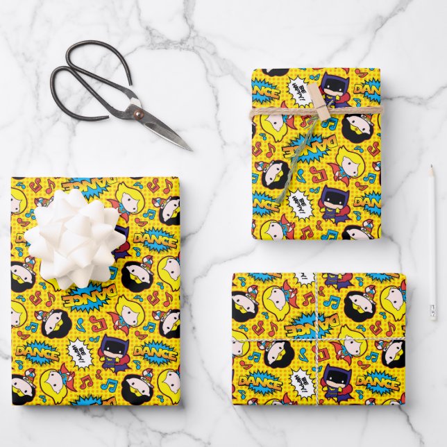 Feuille De Papier Cadeau Motif de danse Chibi Heroine (Recto)