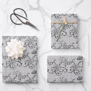 Feuille De Papier Cadeau Motif de dentelle florale