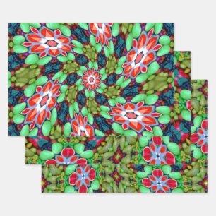 Feuille De Papier Cadeau Motif de fleur de savon coloré