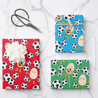 Feuille De Papier Cadeau Motif de football Egghead