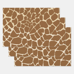 Feuille De Papier Cadeau Motif de fourrure Giraffe Imprimer