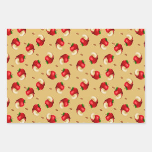 Feuille De Papier Cadeau Motif de fruits à pomme 