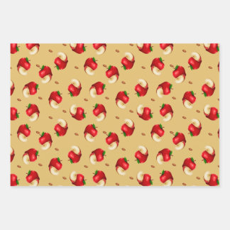 Feuille De Papier Cadeau Motif de fruits à pomme 