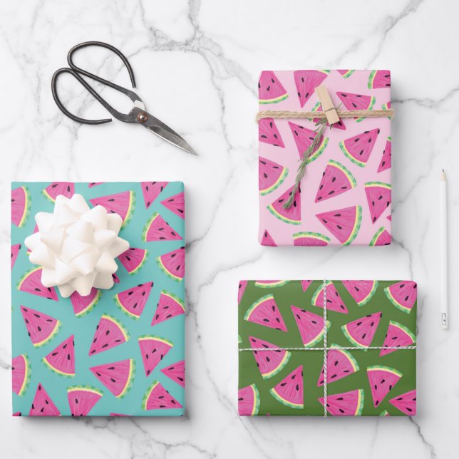 Feuille De Papier Cadeau Motif de fruits de pastèque (Recto)