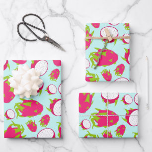 Feuille De Papier Cadeau Motif de fruits dragon