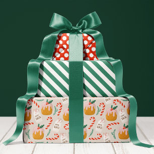 Feuille De Papier Cadeau Motif de gâteau de Noël Noël