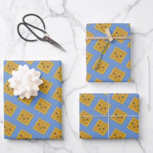 Feuille De Papier Cadeau Motif de gaufre Cute Kawaii