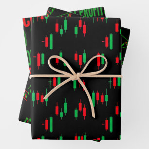 Feuille De Papier Cadeau Motif de graphique de trading Streetwear Bougie Ro