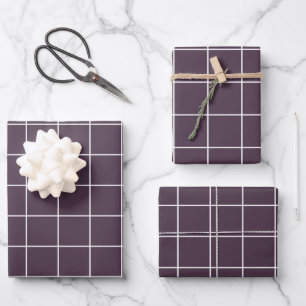 Feuille De Papier Cadeau Motif de grille arrière - plan de couleur violet f
