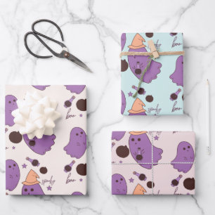 Feuille De Papier Cadeau Motif de Halloween Spooky Ghost Potion