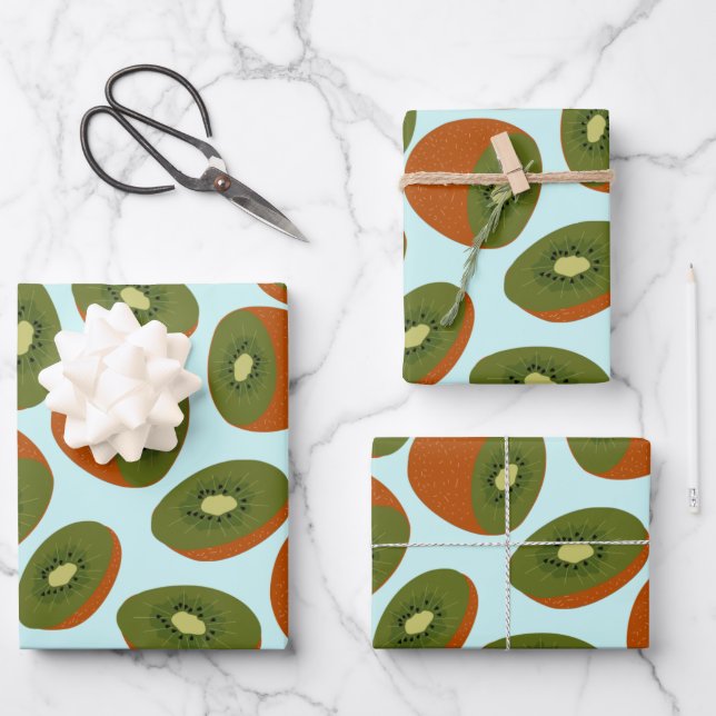 Feuille De Papier Cadeau Motif de Kiwifruit (Recto)