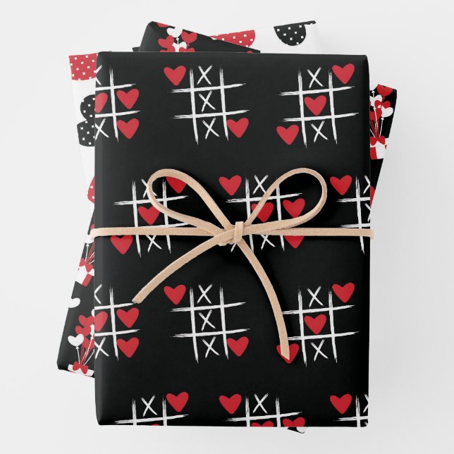 Feuille De Papier Cadeau Motif de la Saint Valentin (En situation)