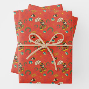 Feuille De Papier Cadeau Motif de la souris vintage Holiday Mickey