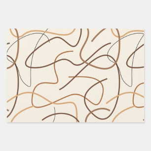 Feuille De Papier Cadeau Motif de ligne Abstraite
