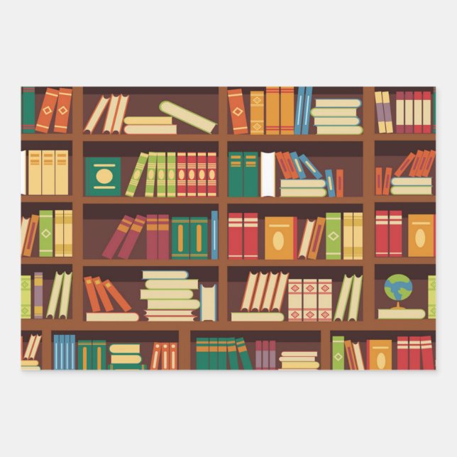 Feuille De Papier Cadeau Motif de livre (Devant)