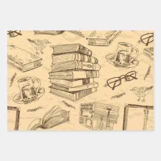 Feuille De Papier Cadeau Motif de livre