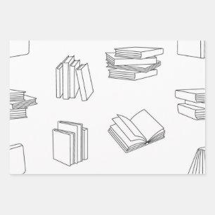 Feuille De Papier Cadeau Motif de livre