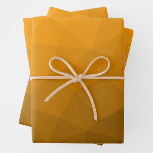 Feuille De Papier Cadeau Motif de maillage géométrique dégradé orange
