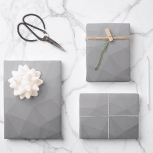 Feuille De Papier Cadeau Motif de maillage géométrique gris