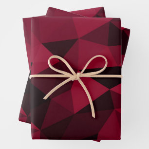 Feuille De Papier Cadeau Motif de maillage géométrique rose magenta noir fo