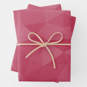Feuille De Papier Cadeau motif de maillage géométrique rose rose