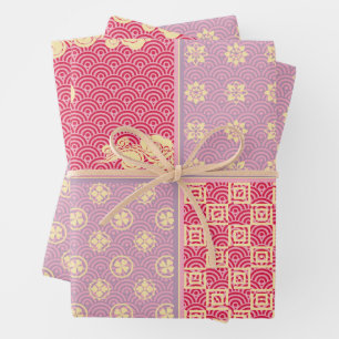 Feuille De Papier Cadeau Motif de mélange japonais